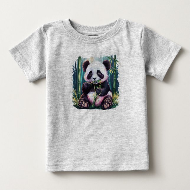 Camiseta con un panda de bebé lindo y juguetón (Anverso)