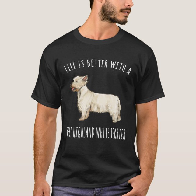 Camiseta Con Un Perro Del Terrible Blanco De La Altiplano O (Anverso)