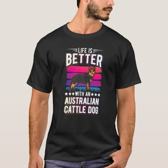 Camiseta Con un perro ganadero australiano  1 (Anverso)
