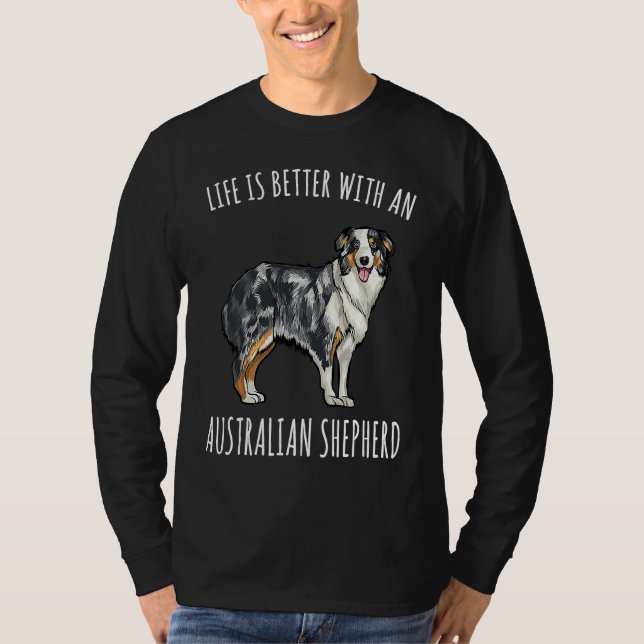 Camiseta Con un perro pastor australiano (Anverso)