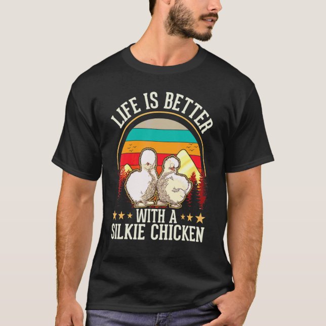 Camiseta con una gallina Seda Gallina Seda (Anverso)