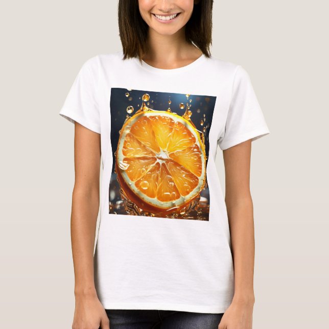 Camiseta con una impresión de rodajas naranjas bri (Anverso)