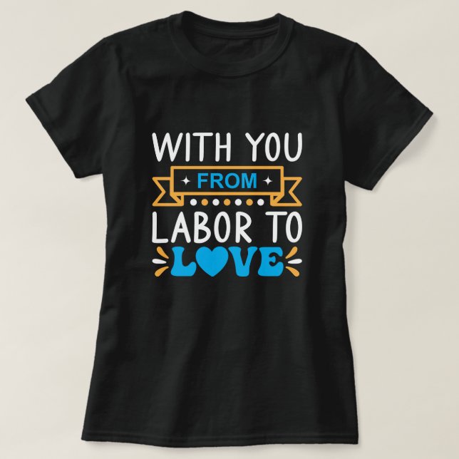 Camiseta Con usted del trabajo al amor (Diseño del anverso)