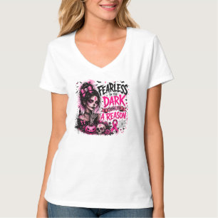 Camiseta Con valentía en la oscuridad Conciencia del cáncer
