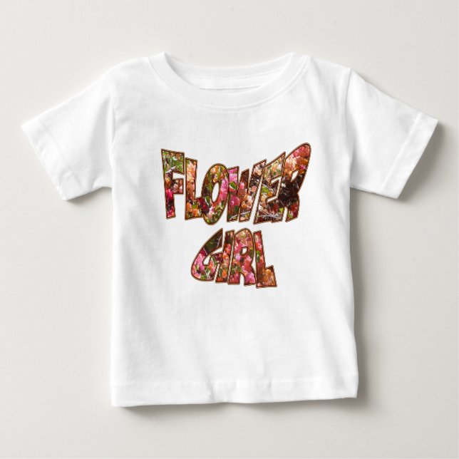 Camiseta con Volantes de Niña de Flores con Letra  (Anverso)