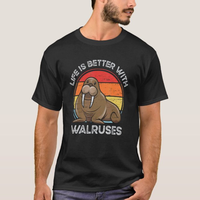 Camiseta Con Walruses Tusk Whiskers Mamíferos Marinos (Anverso)