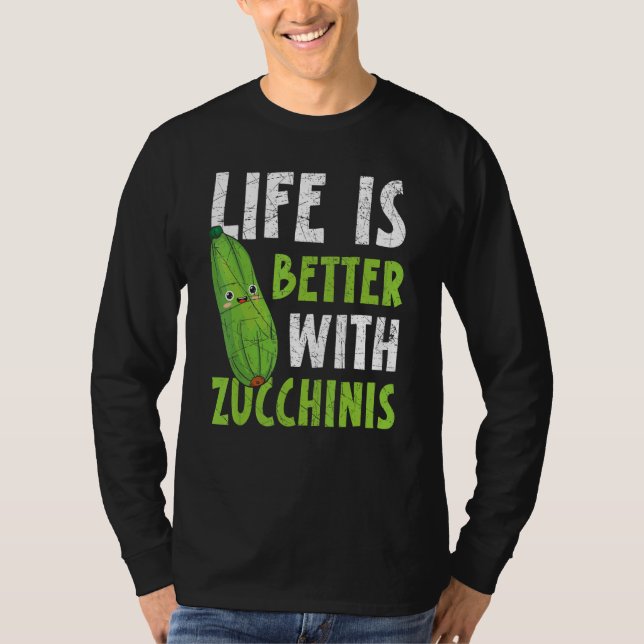 Camiseta Con Zucchinis Vegan Vegetable Saludable (Anverso)