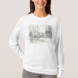 Camiseta Concepto aéreo de la aguja del espacio que dibuja