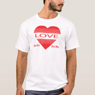 Camiseta Concepto de amor y romance con elementos de corazó