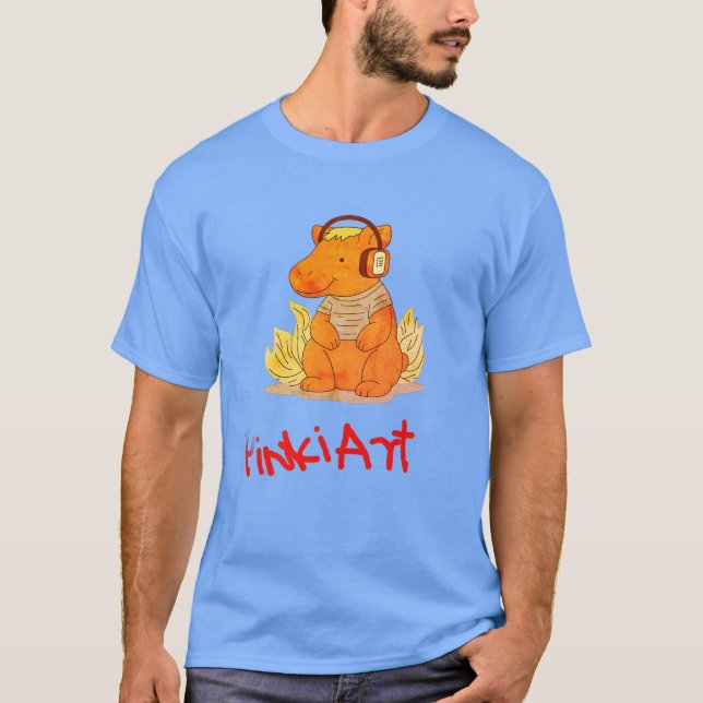 Camiseta Concepto de Capybara – Criatura Tranquila y Amable (Anverso)