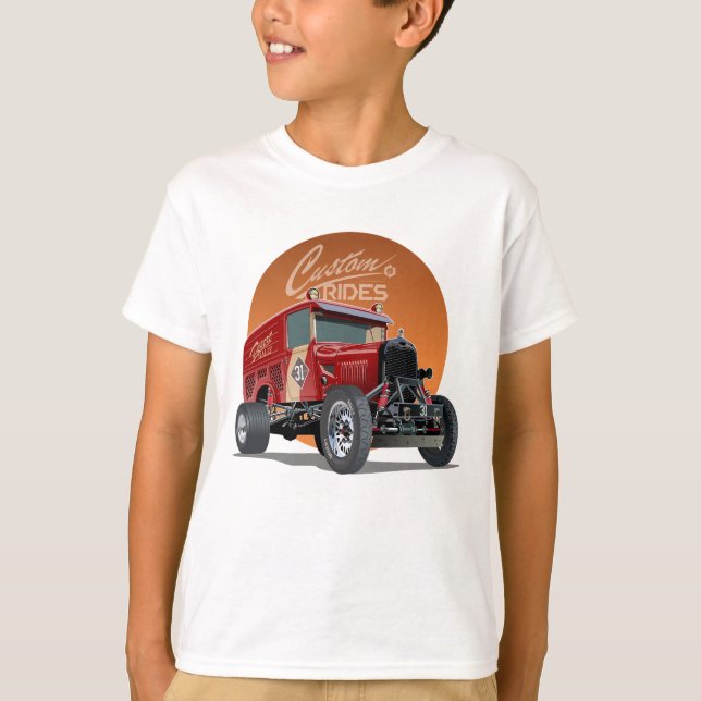 Camiseta Concepto de coche de carreras retro personalizado (Anverso)