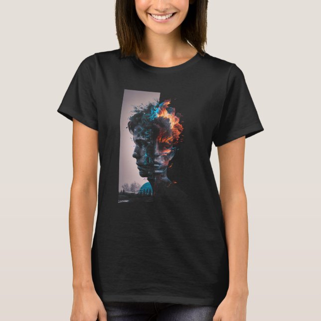 Camiseta Concepto de salud mental Trato masculino multicolo (Anverso)
