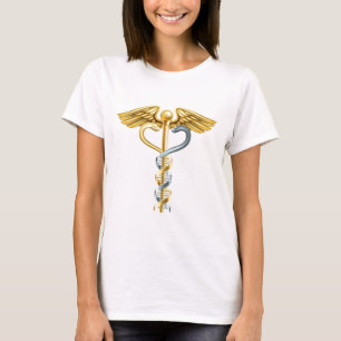 Camiseta Concepto del caduceo de la doble hélice de la DNA