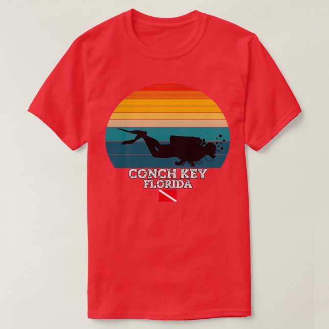Camiseta Conch Key US Island Buceo (Diseño del anverso)