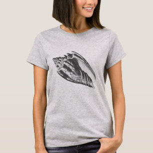 Camiseta Conch Shell - gris y blanco de carbón vegetal