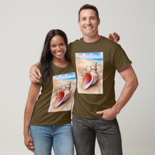 Camiseta Concha acuática en la playa
