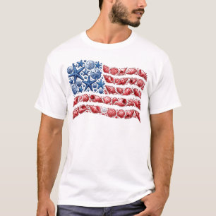 Camiseta Concha de mar Bandera de EE. UU. 4 de julio Hombre