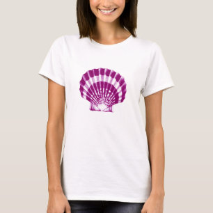 Camiseta Concha de mar - morado y blanco