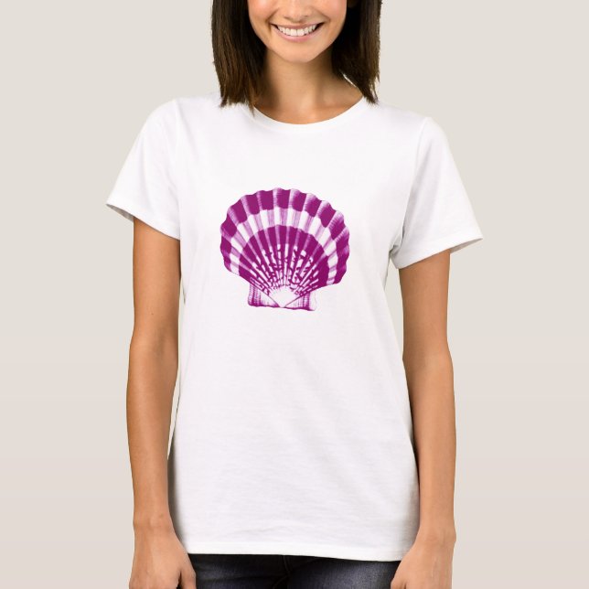 Camiseta Concha de mar - morado y blanco (Anverso)