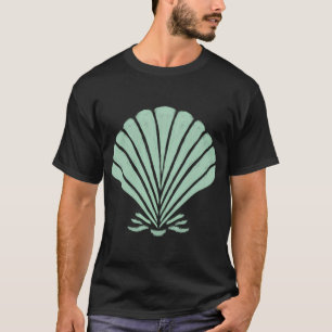 Camiseta Concha de mar verde pastel, Arte de verano mediter