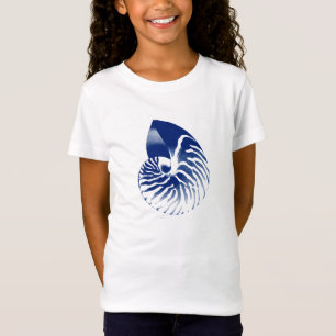 Camiseta Concha de nautilo - azul marino y blanco