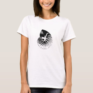Camiseta concha de nautilo - negra, gris y blanca