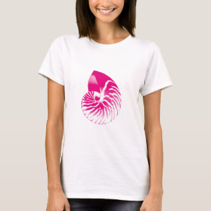 Camiseta Concha de nautilo - rosa fucsia y blanco