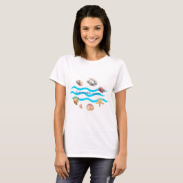 Camiseta conchas de mar, su verano