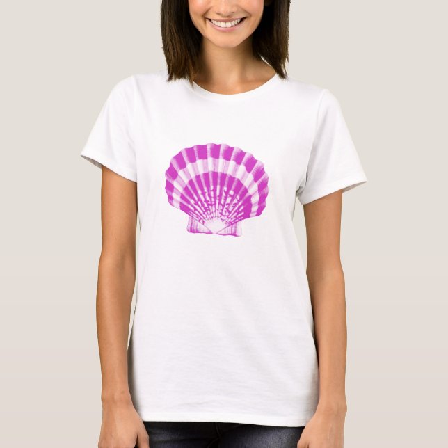 Camiseta Conchas marinas: orquídeas y blancas (Anverso)