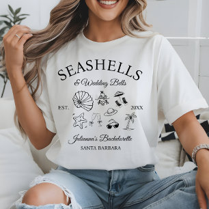 Camiseta Conchas marinas y campanas de boda Bachelorette Ba