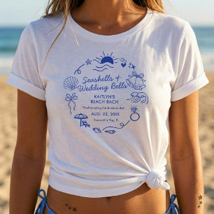 Camiseta Conchas marinas y campanas de boda Fiesta de solte