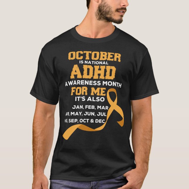 Camiseta Conciencia anaranjada de la cinta para el mes de (Anverso)