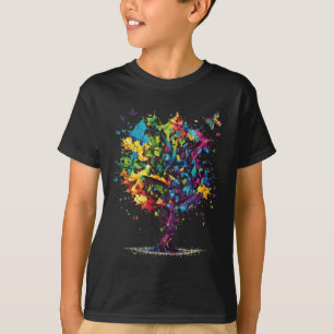 Camiseta Conciencia Autismo Rompecabezas Piezas de árbol co
