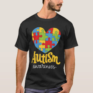 Camiseta Conciencia Autista Del Corazón Del Rompecabezas -P