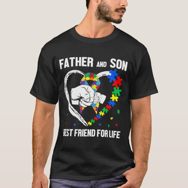 Camiseta Conciencia autista Padre E Hijo Mejor Amigo Para (Anverso)