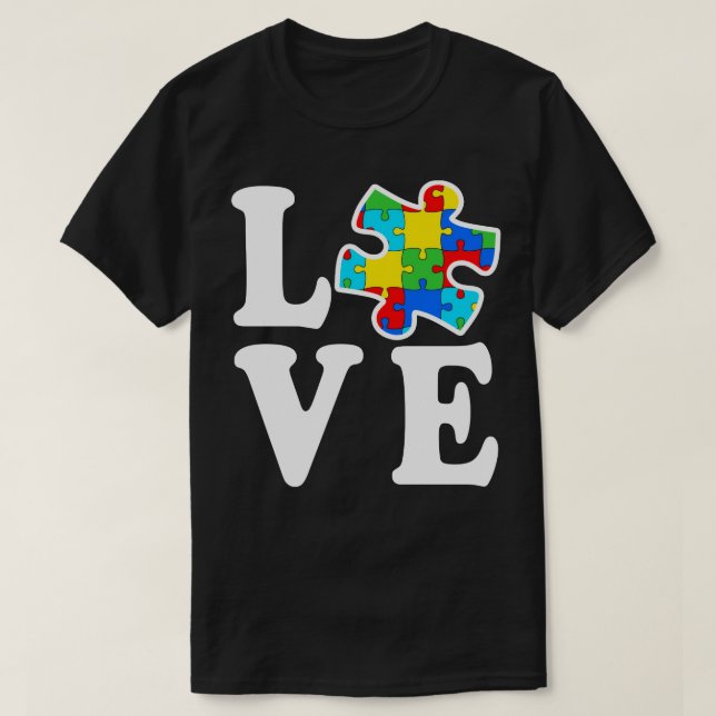 Camiseta Conciencia autística del autismo del rompecabezas (Diseño del anverso)