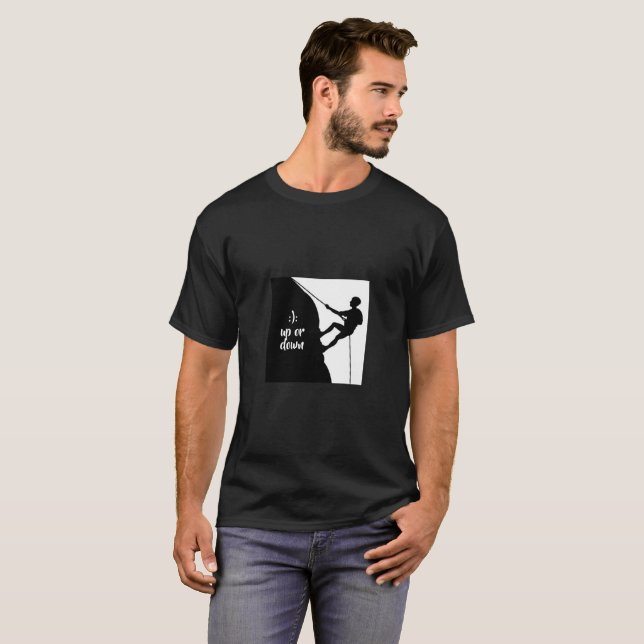 Camiseta conciencia bipolar hacia arriba o hacia abajo (Anverso completo)