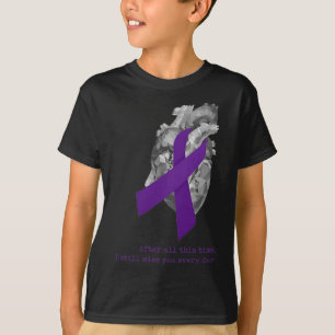 Camiseta Conciencia Cinta púrpura Corazón que te extraña
