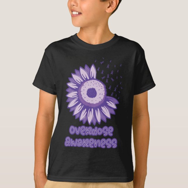 Camiseta Conciencia Cinta púrpura Opioide (Anverso)