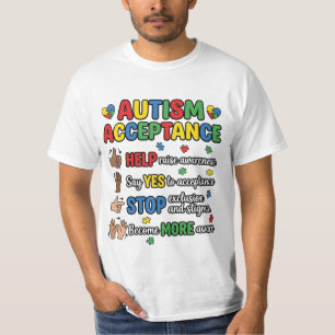 Camiseta Conciencia de Aceptación del Autismo Apoyo a la Ne