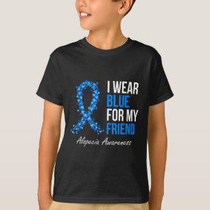 Camiseta Conciencia De Alopecia Que Llevo Azul Para Mi Amig