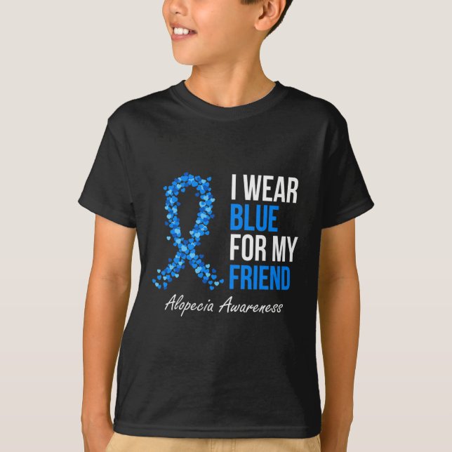 Camiseta Conciencia De Alopecia Que Llevo Azul Para Mi Amig (Anverso)