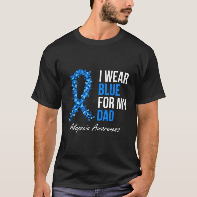 Camiseta Conciencia De Alopecia Que Llevo Azul Para Mi Papá (Anverso)