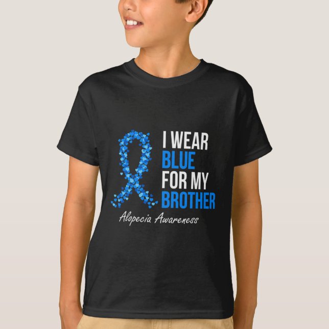 Camiseta Conciencia De Alopecia Que Uso Azul Para Mi Herman (Anverso)