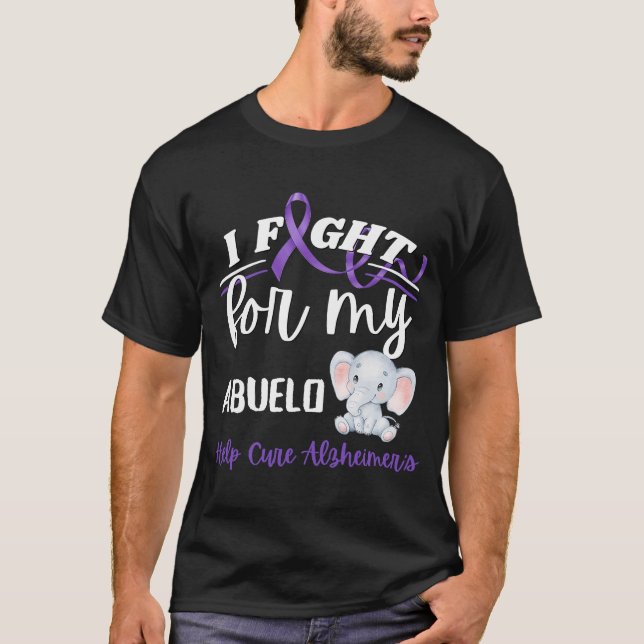Camiseta Conciencia de Alzheimer contra E de Abuelo Alzheim (Anverso)