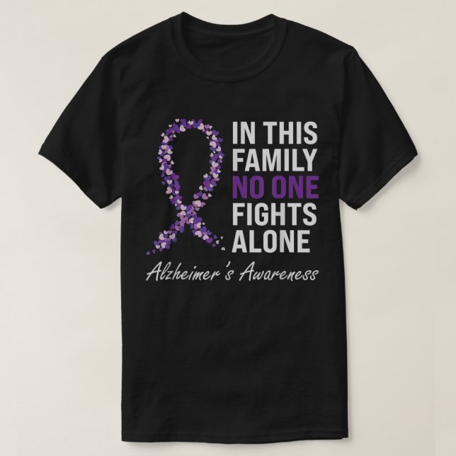 Camiseta Conciencia de Alzheimer-Púrpura-Cinta-Dementia-Mam (Diseño del anverso)
