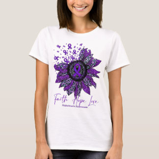 Camiseta Conciencia De Alzheimer Sobre La Fe Del Girasol Ho
