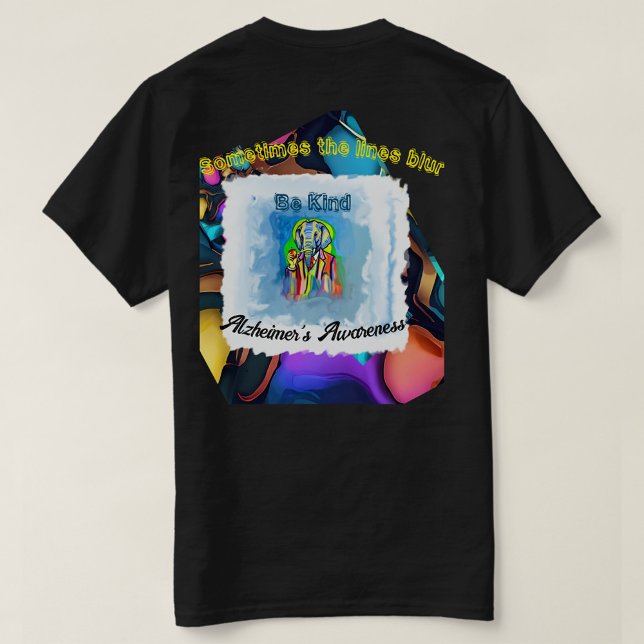 Camiseta Conciencia de Alzheimer sobre líneas borrosas (Subido por el creador)
