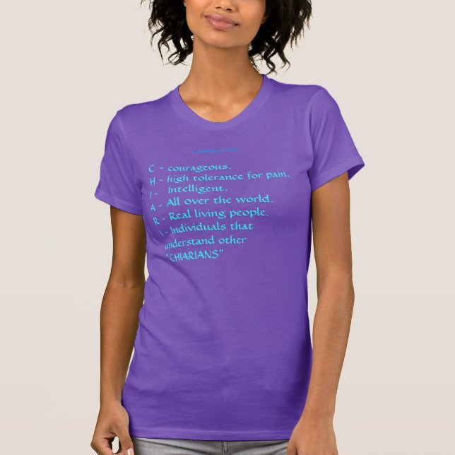 Camiseta Conciencia de Arnold Chiari (Anverso)