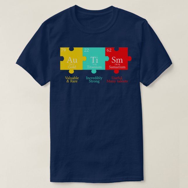 Camiseta Conciencia de autismo de tabla periodística (Diseño del anverso)